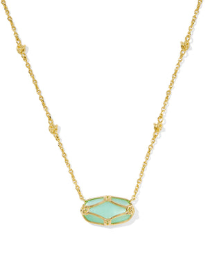 ELISA LATTICE FRAME SHORT PENDANT NECKLACE