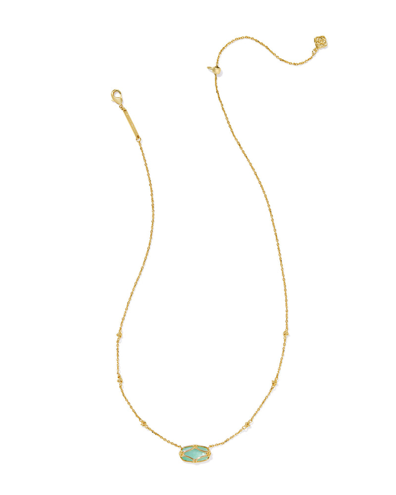 ELISA LATTICE FRAME SHORT PENDANT NECKLACE
