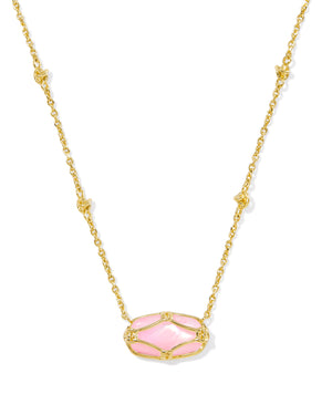 ELISA LATTICE FRAME SHORT PENDANT NECKLACE