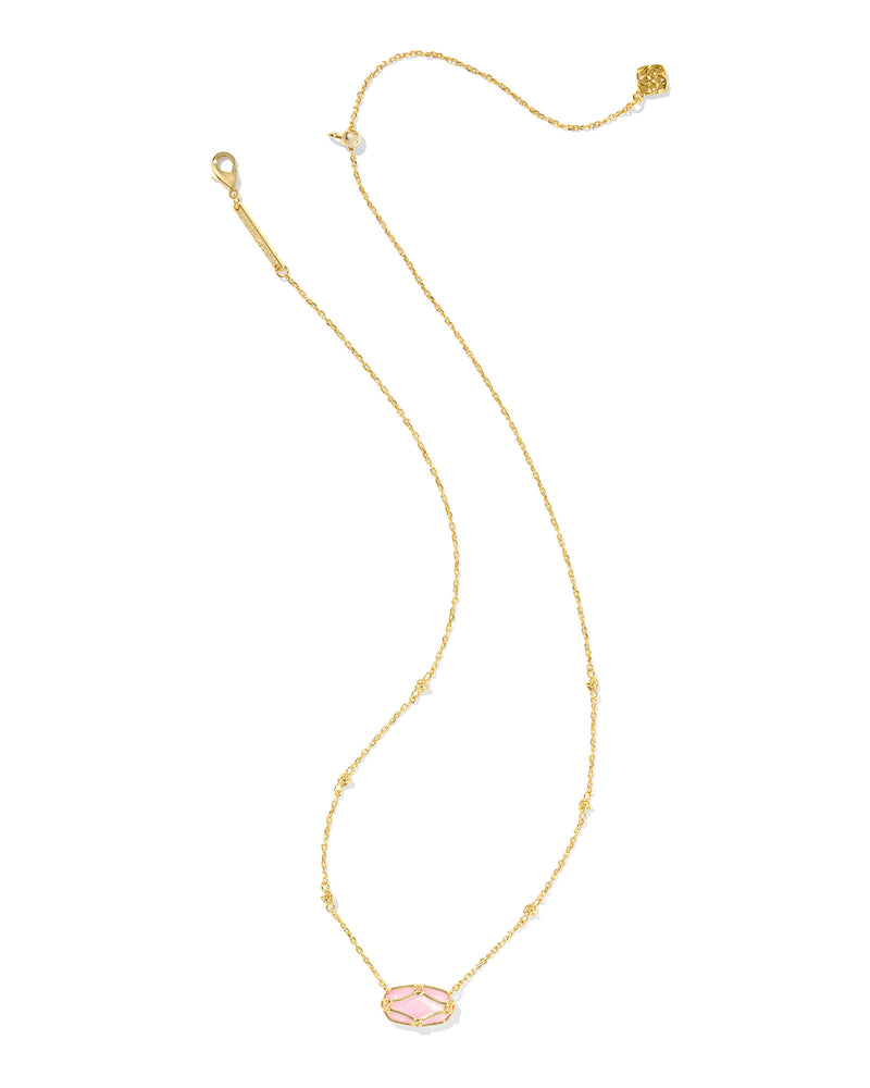 ELISA LATTICE FRAME SHORT PENDANT NECKLACE