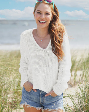MAUI CROPPED V COTTON BREAKER